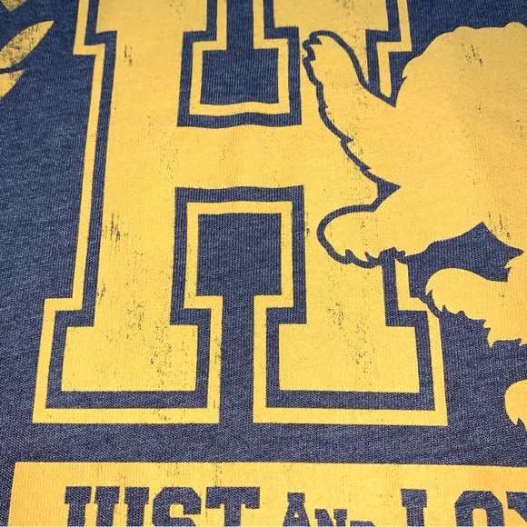 Harry Potter Hufflepuff Raglan Sleeve Athletic Graphic T Shirt Tee Hogwarts - Picture 6 of 12